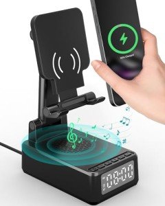 Bluetooth Speaker with Wireless Charger & Phone Stand