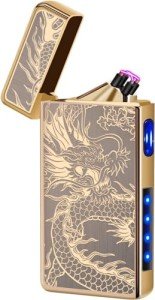 Gold Dragon Electric Arc Plasma Lighter - USB Rechargeable