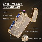 Gold Dragon Electric Arc Plasma Lighter - USB Rechargeable