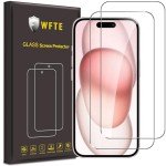 2-Pack Tempered Glass Screen Protectors for iPhone 15/15 Pro