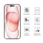 2-Pack Tempered Glass Screen Protectors for iPhone 15/15 Pro
