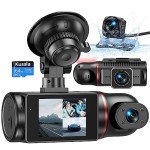 Kussla 3-Channel 1080P Dash Cam with Night Vision