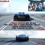 Kussla 3-Channel 1080P Dash Cam with Night Vision