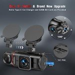 Kussla 3-Channel 1080P Dash Cam with Night Vision