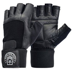 Soft Leather Weight Lifting Gloves with Wrist Support