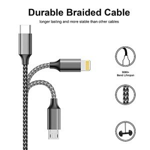 4 in 1 Nylon Braided Multi Charger Cable