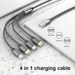 4 in 1 Nylon Braided Multi Charger Cable