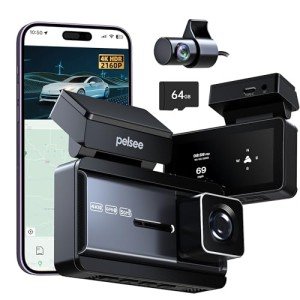 Pelsee P3 4K Dual Dash Cam with Wi-Fi