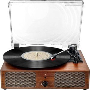 Mersoco Bluetooth Vintage 3-Speed Record Player