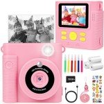 Kids Instant Print Camera with 16x Zoom - Pink