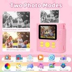 Kids Instant Print Camera with 16x Zoom - Pink