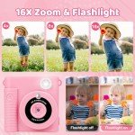 Kids Instant Print Camera with 16x Zoom - Pink