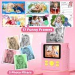 Kids Instant Print Camera with 16x Zoom - Pink