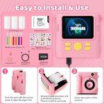 Kids Instant Print Camera with 16x Zoom - Pink