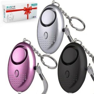 3-Pack 140DB Personal Safety Alarms with LED Light