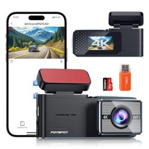 4K WiFi Dash Cam with 64GB SD Card