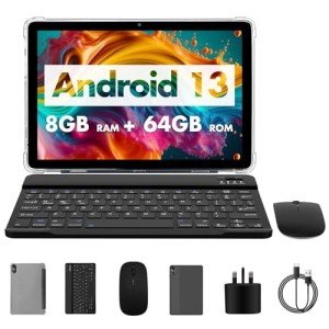 PRITOM 10-Inch Tablet with Keyboard and Mouse