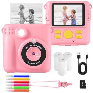 AORILE Instant Print Camera for Kids, 1080p HD