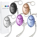5-Pack Personal Security Alarm Keychains with Light