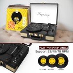 Bluetooth Portable Vinyl Record Player with Speakers