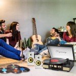Bluetooth Portable Vinyl Record Player with Speakers
