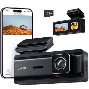 Vycol WiFi Dash Cam with Night Vision & 32GB Card