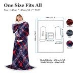 Winthome Super Soft Wearable Blanket with Sleeves