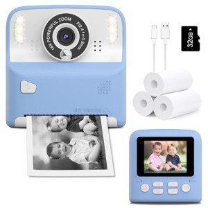 Kids Instant Print Camera with 32GB Card (Blue)