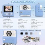 Kids Instant Print Camera with 32GB Card (Blue)