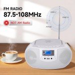 Portable CD Player Boombox with Bluetooth and FM Radio