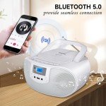 Portable CD Player Boombox with Bluetooth and FM Radio