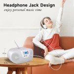 Portable CD Player Boombox with Bluetooth and FM Radio