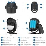 Wireless Motion Sensor Alarm with Siren - Black