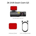 2K WiFi Dash Cam with Free 64GB SD Card