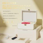 Yintiny Bluetooth Rechargeable Leather CD Player