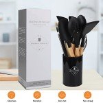 22-Piece Silicone Kitchen Utensil Set with Wood Handles