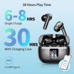 Bluetooth 5.4 Wireless Earbuds with Deep Bass