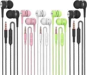 Wired Stereo Earbuds with Microphone - 5 Pack