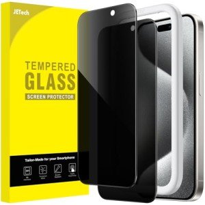 JETech iPhone 15 Pro Privacy Screen Protector 2-Pack