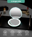 LED Travel Makeup Mirror with 10x Magnification