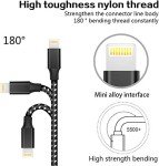 3-Pack Nylon Braided Lightning Charger Cable 3FT