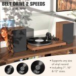 Udreamer Bluetooth Turntable Hi-Fi System with Speakers