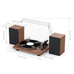 Udreamer Bluetooth Turntable Hi-Fi System with Speakers