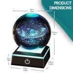 3D Solar System Crystal Ball Night Light Gadget