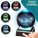 3D Solar System Crystal Ball Night Light Gadget