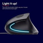 Trust Verto 60 Pack - 60x Wired Ergonomic Mouse, Vertical Mouse with LED Illumination, 1000-1600 DPI, 6 Buttons, for Right Hand Users, Computer Mouse for PC and Laptop - Black