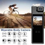 1080P Mini Body Camera, 180° Rotatable Lens, 6 Hours Video Recording, Motion Detection, Night Vision, Wearable Sports Camera for Cycling, Law Enforcement, Security
