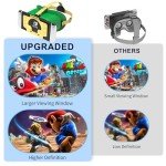 DEVASO Upgraded VR Headset for Nintendo Switch & Switch OLED Model, Switch Virtual Reality Glasses with Adjustable HD Lenses and Comfortable Head Strap, Labo VR Kit 3D Goggles for Switch Accessories