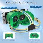 DEVASO Upgraded VR Headset for Nintendo Switch & Switch OLED Model, Switch Virtual Reality Glasses with Adjustable HD Lenses and Comfortable Head Strap, Labo VR Kit 3D Goggles for Switch Accessories