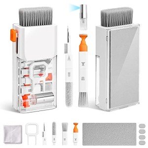 Laptop Screen Keyboard Cleaner Kit, Electronics Cleaning kit Tool for MacBook iPad iPhone Pro Cell Phone, Brush Tool for Tablet, Computer, PC Monitor,Camera with Spray with Patent (White)